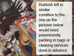 Rubbish packaging before collection service